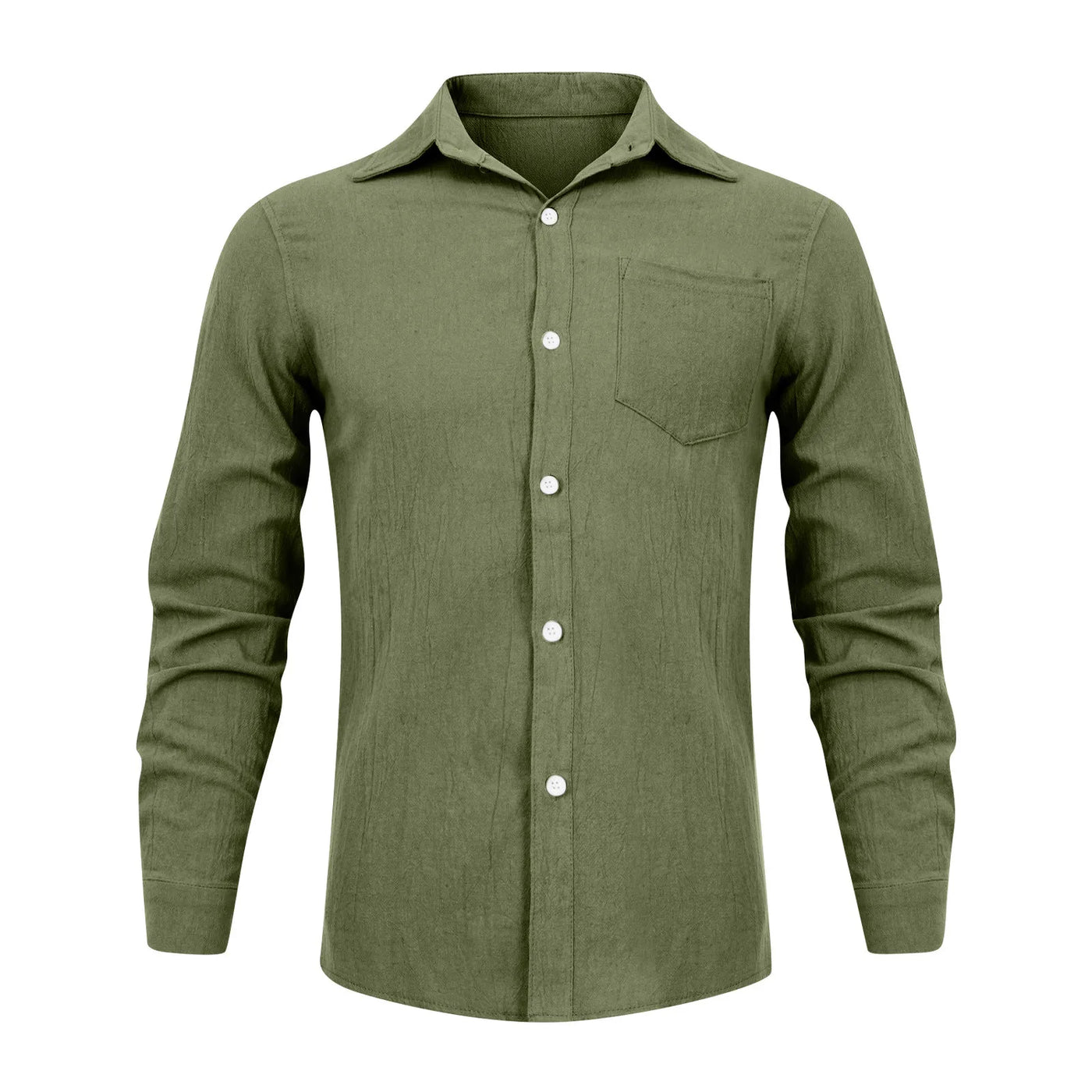 Loose Shirts Men'S Lightweight Long Sleeved Shirt Spring Summer Men'S Casual Cotton Linen Solid Color Long Sleeve Shirts