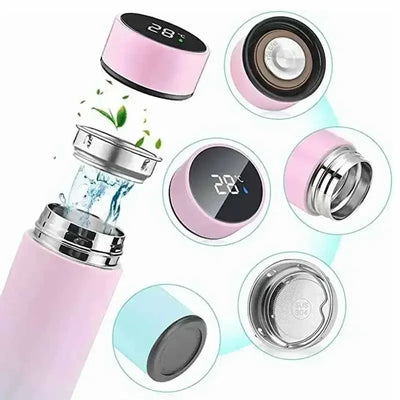 500Ml Bullet Double-Layer Stainless Steel Vacuum Thermos Coffee Tumbler Travel Mug Business Trip Water Bottle Tea Infuser Bottle