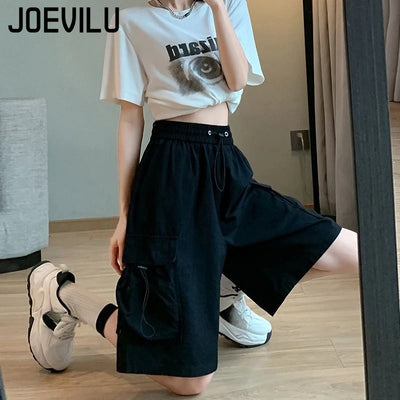 Women's High Waisted Loose Fit Sports Shorts  Quick Drying Summer Knee Length Casual Shorts Comfortable Wide Leg Pants 5 Pants