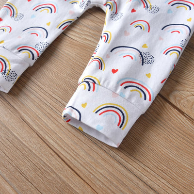 2pcs Infant Baby Girls Clothes Fashion Printed Cotton Long Sleeve Romper Jumpsuit with Headband Newborn Clothing for 0-18month