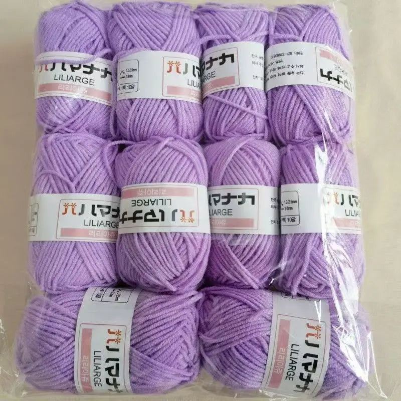 Soft Milk Cotton Knitting Yarn Set Multi Color Handmade Knitting Cotton Yarn For DIY Crochet Scarf Sweater Hat Doll Craft