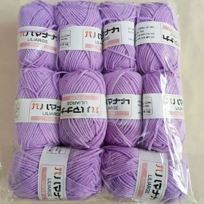 Soft Milk Cotton Knitting Yarn Set Multi Color Handmade Knitting Cotton Yarn For DIY Crochet Scarf Sweater Hat Doll Craft