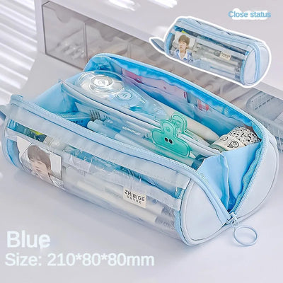 Transparent Pencil Case Creative Simple and Multifunctional Primary and Secondary School Student Stationery Pencil Case