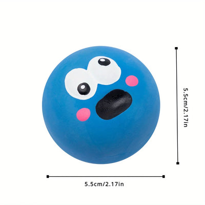 1pc/3pcs/set Dog Sounding Toy With Cute Big Eyeball Design,Pet Durable Latex Chew Interactive Training With Squeaky Dog Toy Ball