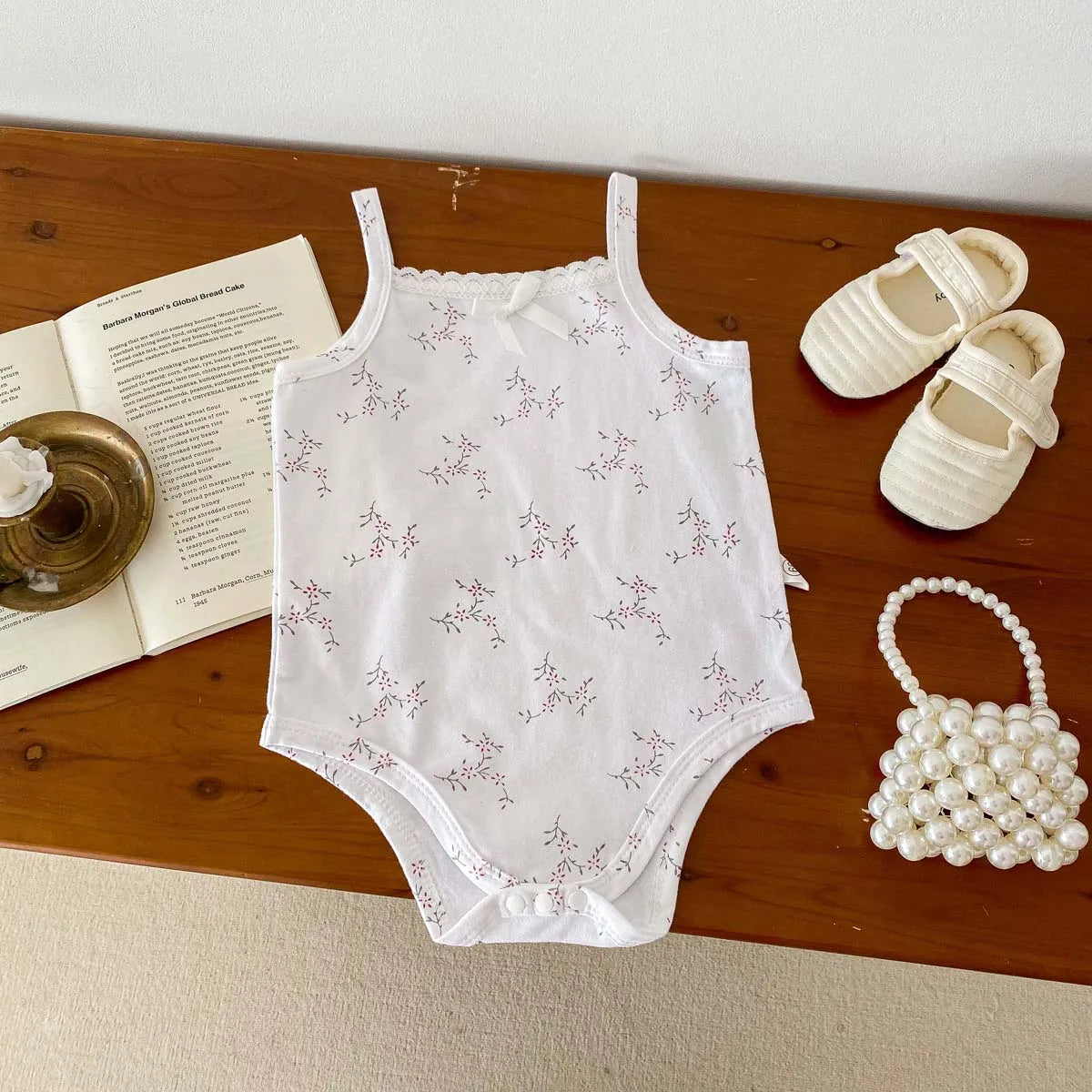 0-2 Years Old Baby Girls Jumpsuit Summer Thin Infant Romper Cotton Floral Prints Baby Sling Clothes