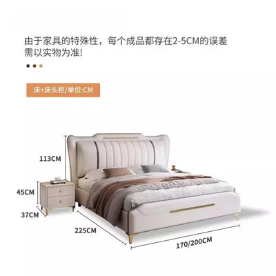 Waterproof Bedroom Bed Aesthetic Modern Lounge French Beds Upholstery Nightstands Meuble De Chambre Furniture Decoration