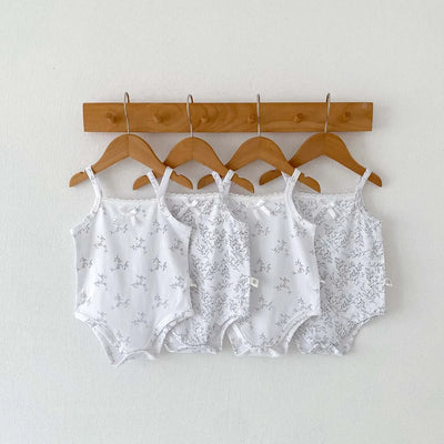 0-2 Years Old Baby Girls Jumpsuit Summer Thin Infant Romper Cotton Floral Prints Baby Sling Clothes