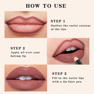 13 Colors Waterproof Nude Matte Lipliner Pencil Red Contour Tint Lipstick Long Lasting High Pigmented Lip Liner Lip Makeup Tool