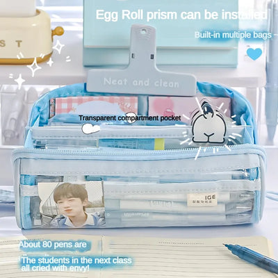Transparent Pencil Case Creative Simple and Multifunctional Primary and Secondary School Student Stationery Pencil Case