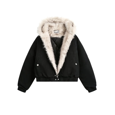 Y2K Winter Warm Clothing Men Women Retro Simple Plush Coat Sportswear New Loose Leather Motorcycle Punk Fur Collar Jacket Couple