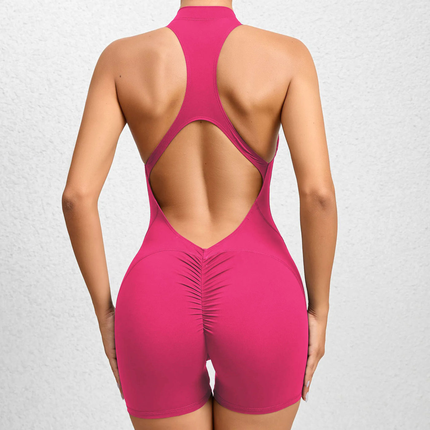 New Zip Up Rompers Scrunch Butt Yoga Sets Sleeveless pants Jumpsuit for Women Fitness Gym Clothing Workout Open Back Sports Suit