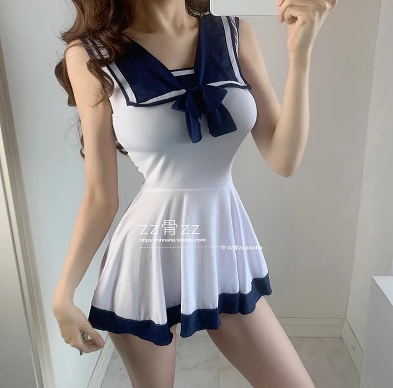 2020 New WOMENGAGA Sexy Bow Tie Slim Patchwork Square Collar Sexy Sleeveless Base Tank Vest Mini Dress Girl Female QW845