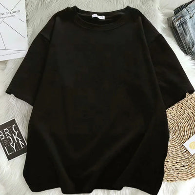 Women T-Shirt Print Bear Graffiti Short Sleeved Space Oversized T-shirt Loose Retro Harajuku Style Couple Shirt Tops Y2k