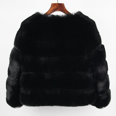 2023 Faux Fur Coat New Luxury Brand Winter Jacket Women Elegant Thick Warm Outerwear Streetwear Fake Fox Rabbit Fur Fashion