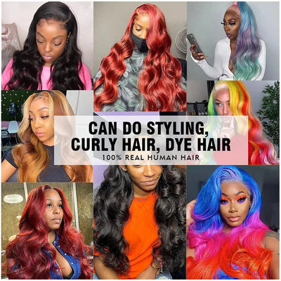 13x4 Lace Front Wigs Body Wave 13x6 Human Hair Wig Brazilian 32 34 Inch Body Wave Transparent Lace Frontal Wig For black  Women