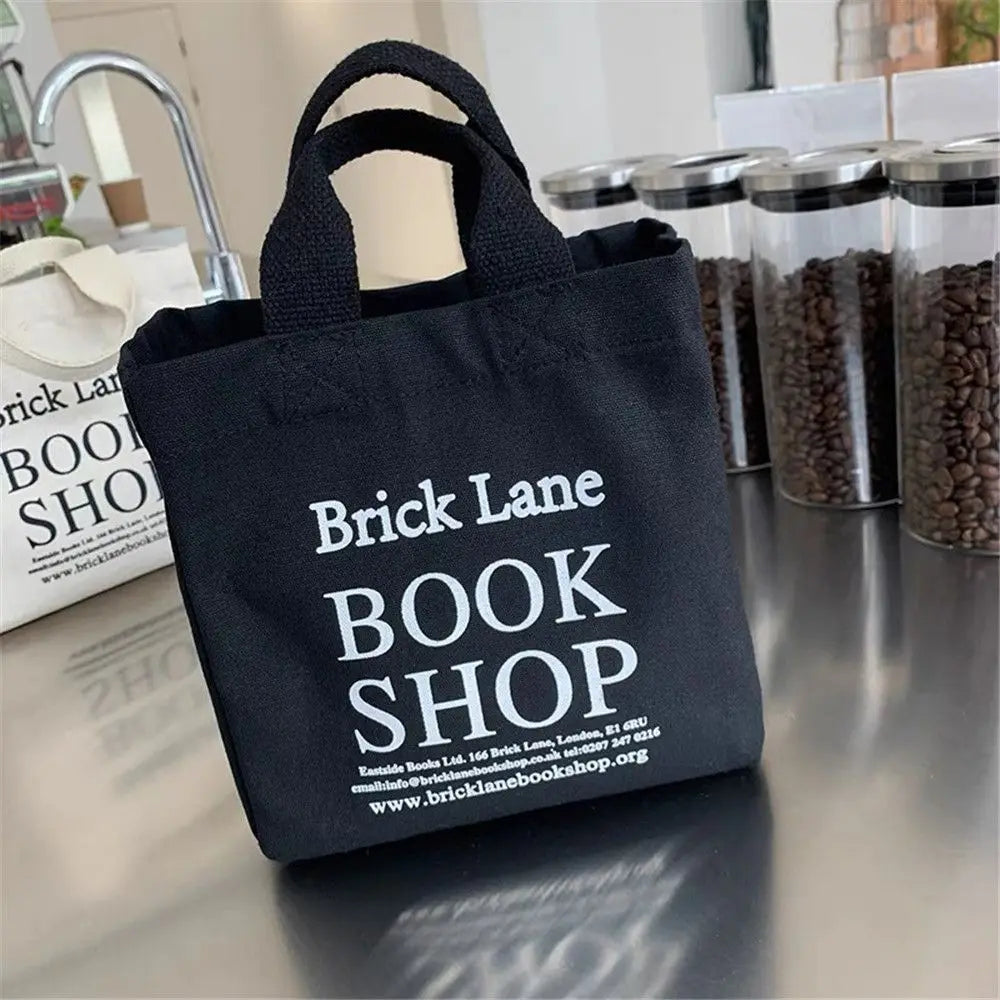Lady Canvas Lunch Bag Lunch Box Picnic Tote Cotton Cloth Small Handbag Pouch Dinner Container Food Storage Bags For Office
