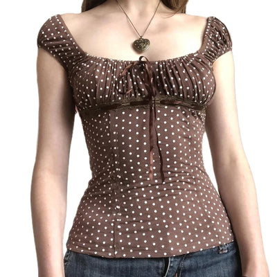 Retro Cute Square Collar T-Shirt