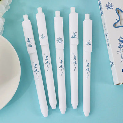 5 Pcs/set Lovely Puppy Cute Stationery Writing Pen Quick Drying Simple Model Press Gel Pen For Student Office School Supplies