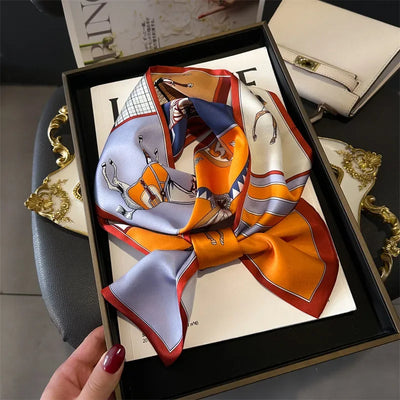 2025 Horse Print Skinny Ribbon Women Scarf Fashoin Hair Hand Wirst Folard Neck Tie Lady Headband Scrunchie Echarpe Silk Scarves