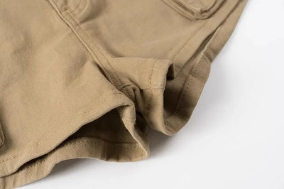 Women's Summer High Waisted Stretchy Denim Shorts Korean Cargo Style Slim Fit Ultra Short Hot Pants with Large Pockets for Dance