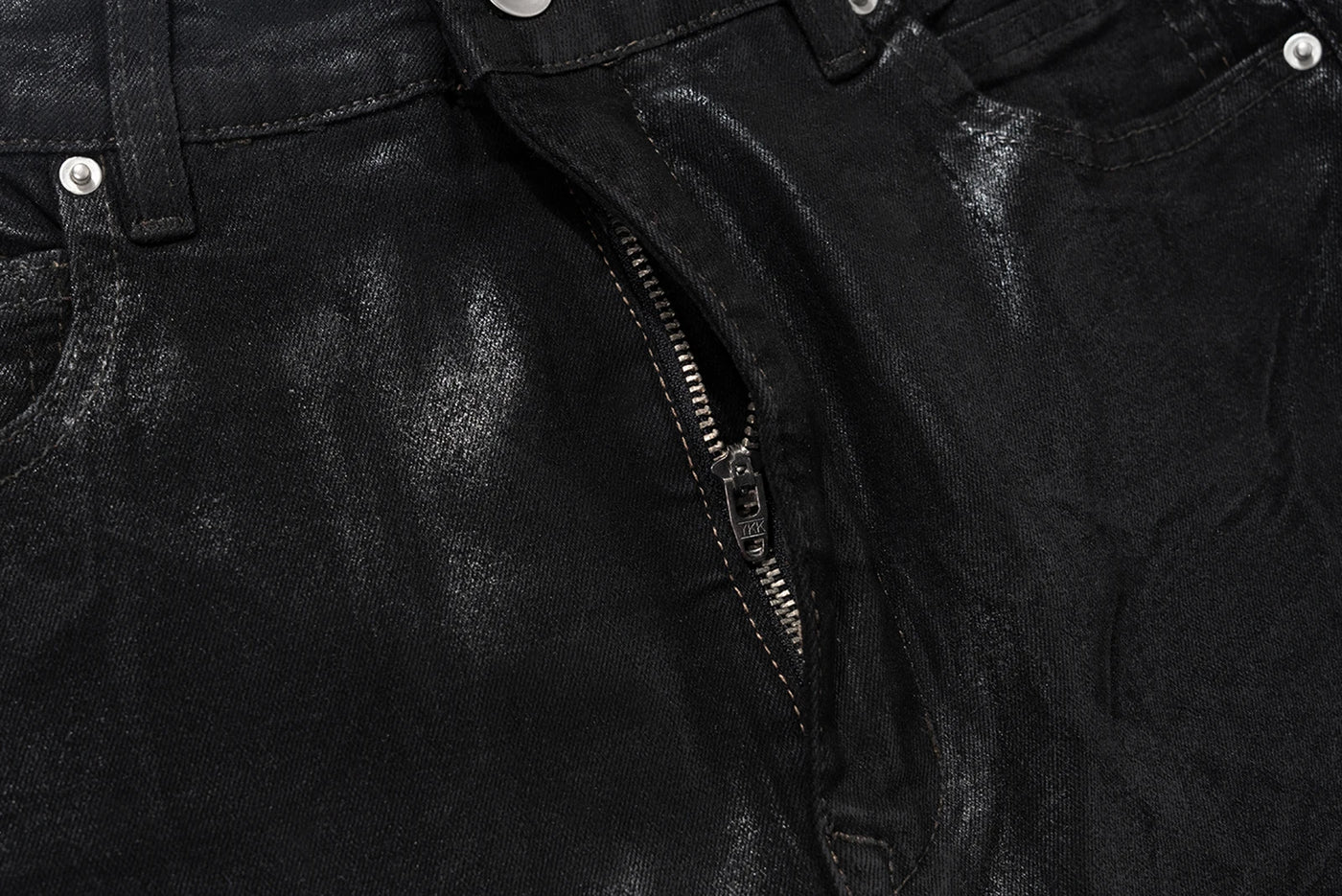 Streetwear Black Wax Leather Strecth Jeans for Men Ropa Hombre Baggy Y2k Flare Pants Oversized Straight Denim Trousers