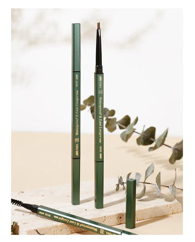 2 In1 Fine Triangle Eyebrow Pencil Eyebrow Brush Long Lasting Waterproof Sweatproof Ultra Precise Brow Definer Eye Brow Makeup