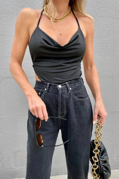 Purple Halter Backless Corset Top