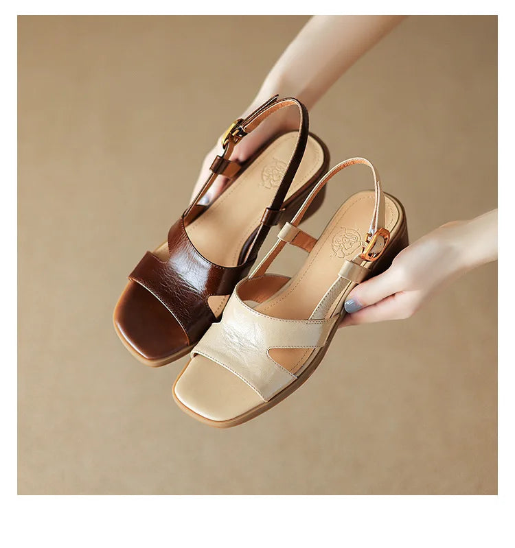 2023 Women S Sandals PU Leather Open Toe Ladies Beach Shoes Summer Sexy Sandals Buckle Strap Flip Women's Sandals