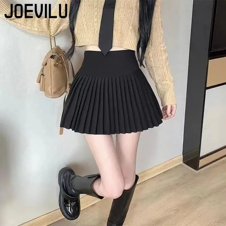 Women's High Waist Pleated Mini Skirt Summer A-Line White Anti Slip Design Skirt for Petite Figure Flattering Y2k Kawaii Skirts