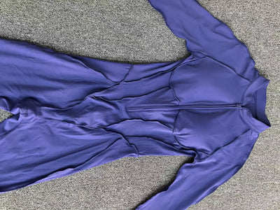 2025 Women's One-piece Yoga Jumpsuit leggings Zipper Nylon Long-sleeved Sexy Backless Slim Fit Sports Outfit with chest pad