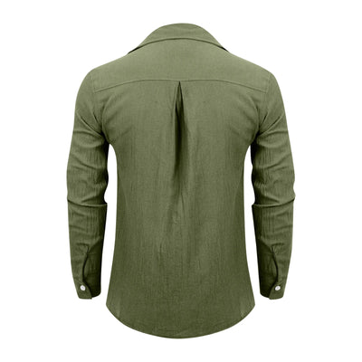 Loose Shirts Men'S Lightweight Long Sleeved Shirt Spring Summer Men'S Casual Cotton Linen Solid Color Long Sleeve Shirts