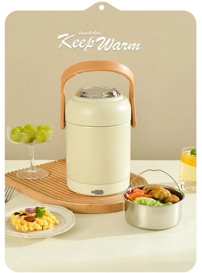 USB Electric Lunch Box Large Capacity Stainless Steel Insulation Bento for Student Office Thermal Heating Food Warmer Container