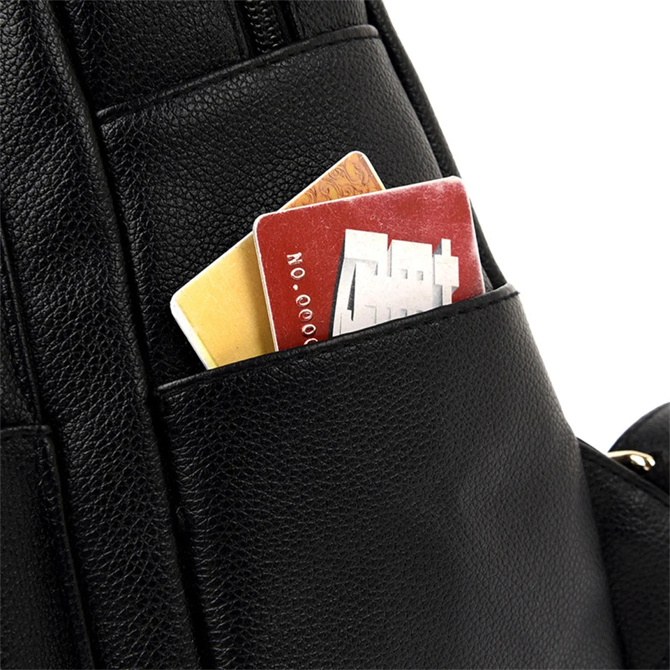 Women High Quality Leather Backpack Large Capacity School Shoulder Bags for Teenage Girls Travel Backpack Designer Sac A Dos