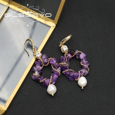 925 Sterling Silver Colorful Tassel Fresh Water Pearl Hoop Earrings Original Design Handmade Womans Luxe Jewelry GE0904