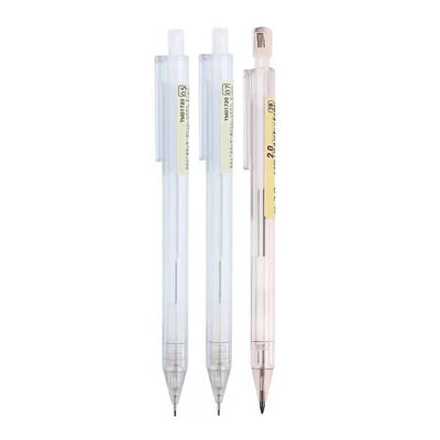 Mixed Loading 0.5&0.7mm Mechanical Pencil White Simple Automatic Pen for Students School Supplies Office Accessories Stationery