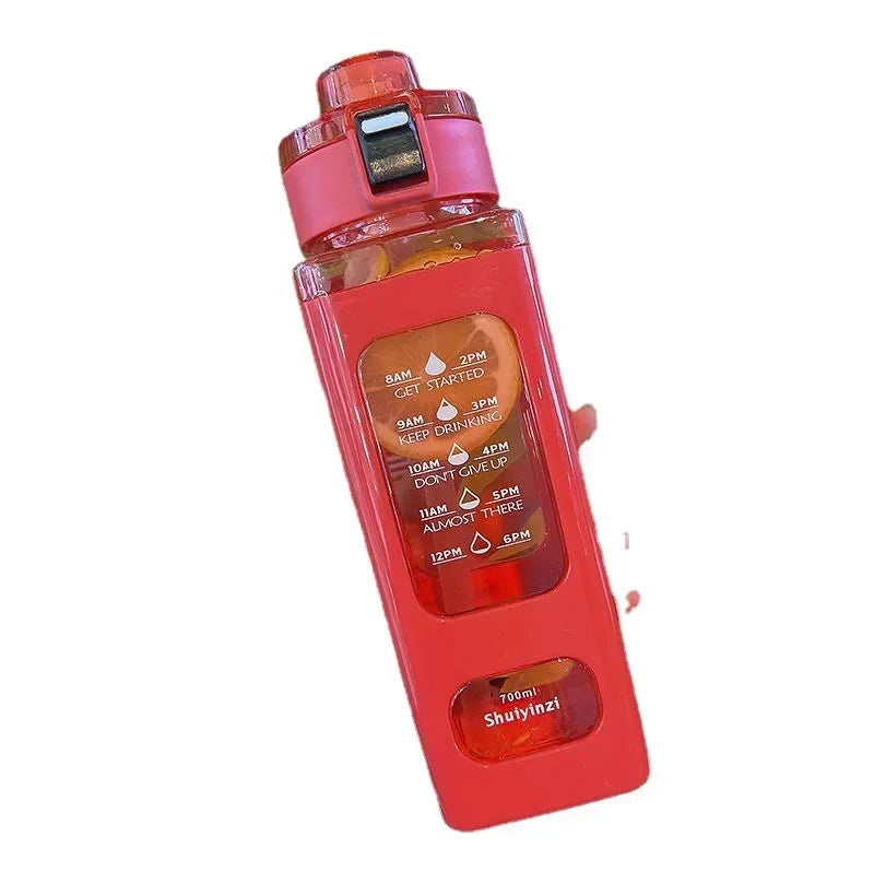 700ml Sports Water Bottle Portable Sippy Cup Suitable for Outdoor Sports Cycling Straw Water Cup Plastic Travel Tea Juice Cup