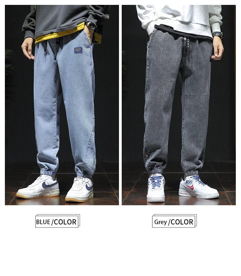 New Style Spring Summer Black Blue Cargo Jeans Men Streetwear Denim Jogger Pants Male Baggy Harem Jean Trousers Large Size M-8XL