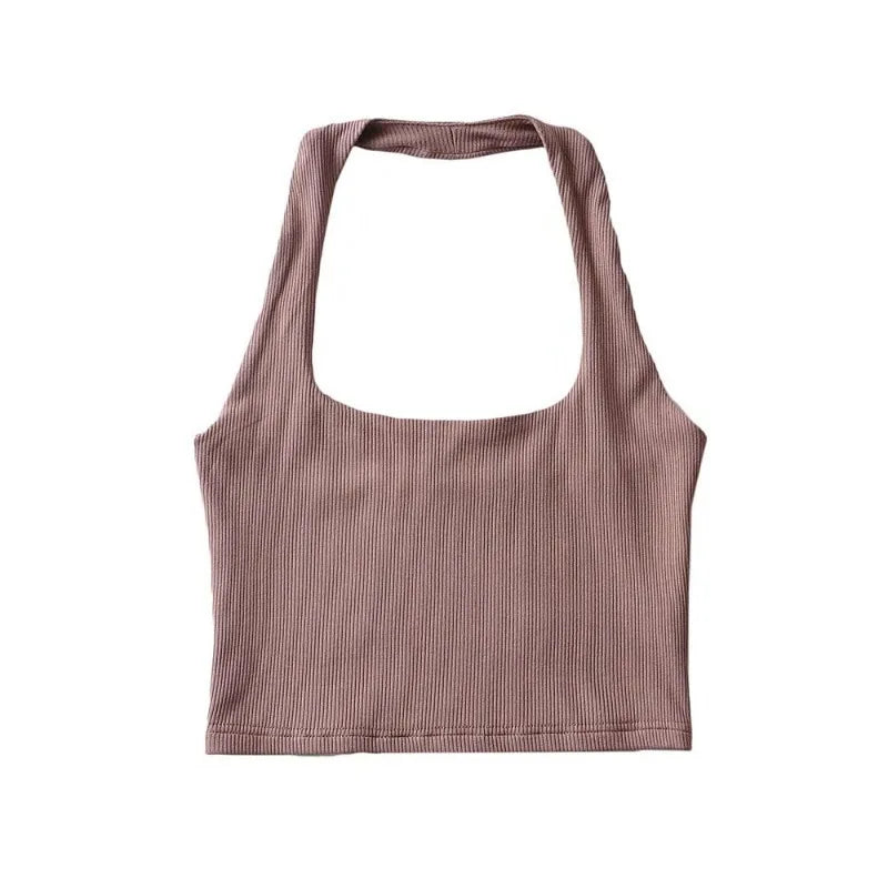 Sexy Women Crop Top 2023 Summer Double Halter Tops Sleeveless Tanks