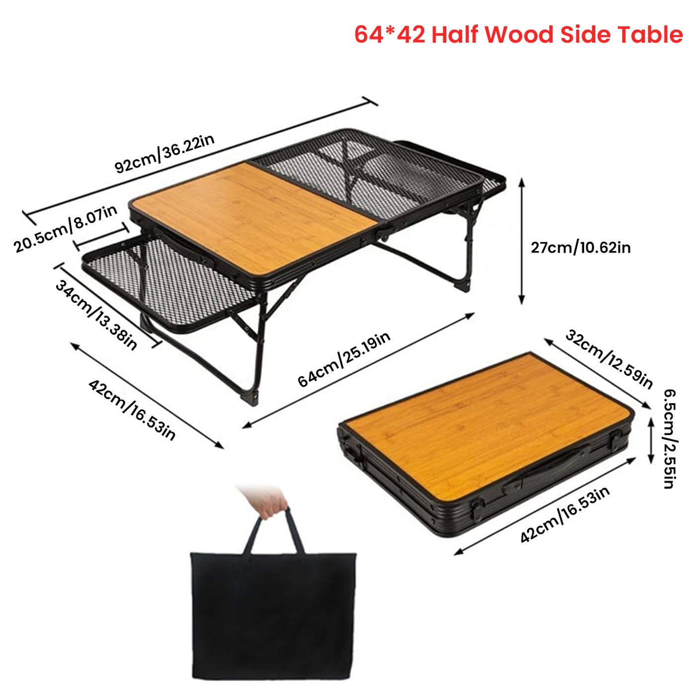 Camping Table Iron Mesh Folding Table Portable Outdoor Camping With Lifting Shelf Mesh Folding Table Outdoor Foldable Table