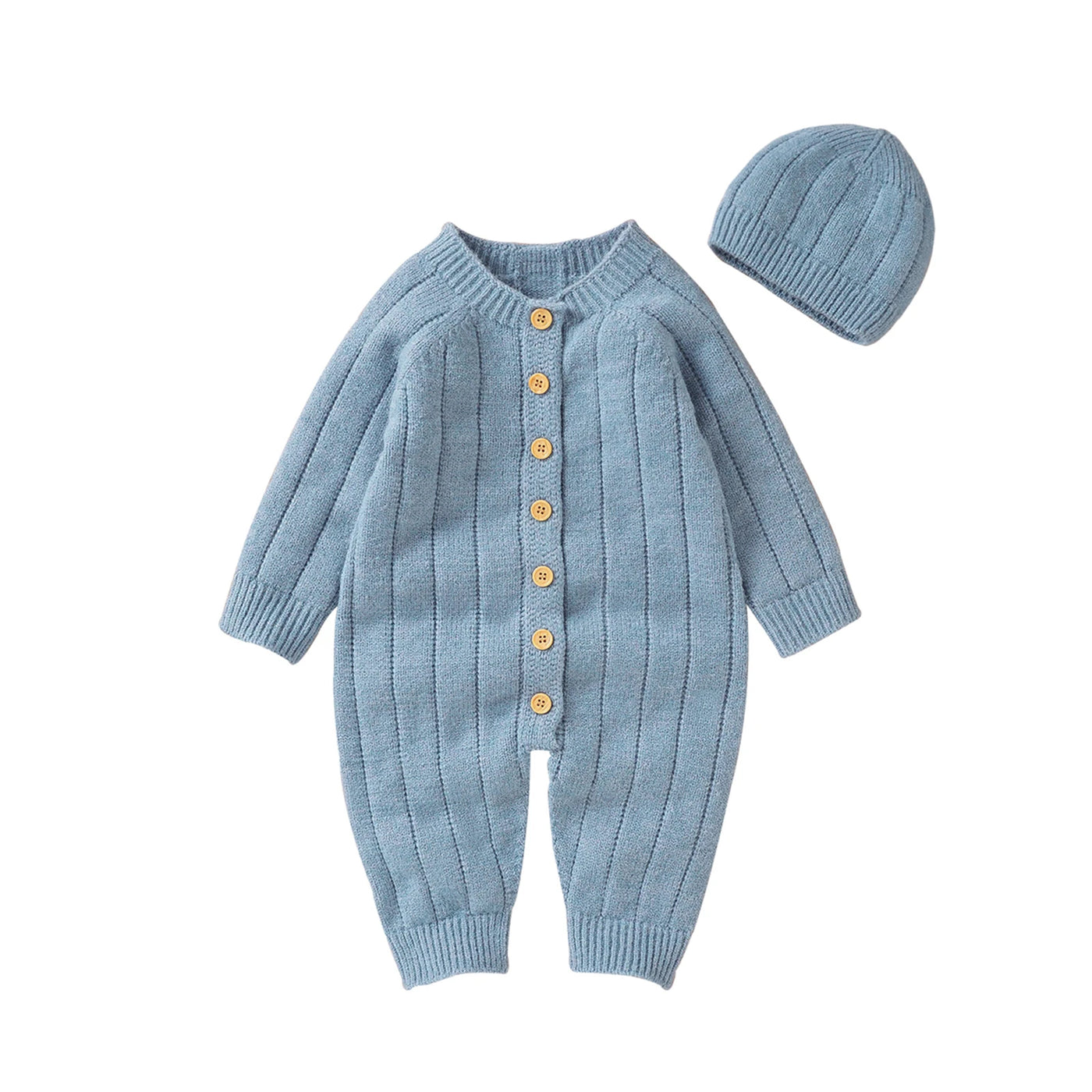 Ma&Baby 0-18M Warm Baby Clothing Knit Romper Newborn Infant Toddler Boy Girl Long Sleeve Jumpsuit + Hat Fall Spring Outfits
