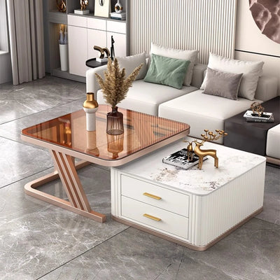 Nordic Aesthetic Coffee Table Living Room Light Luxury Designer Clear Unique Side Table Modern Simple Mesas Bajas Furniture