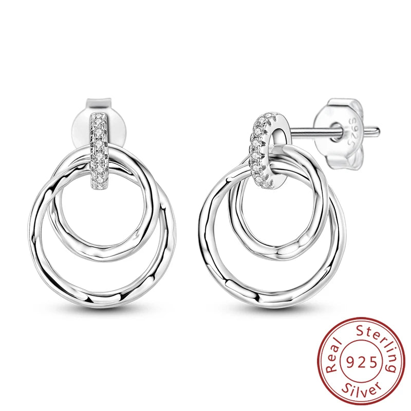 New 925 Sterling Silver Hoop Earrings Heart Bow Gift Box Strawberry Snake Bone Drop Stud Earrings For Women Fashion Jewelry Gift