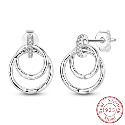 New 925 Sterling Silver Hoop Earrings Heart Bow Gift Box Strawberry Snake Bone Drop Stud Earrings For Women Fashion Jewelry Gift