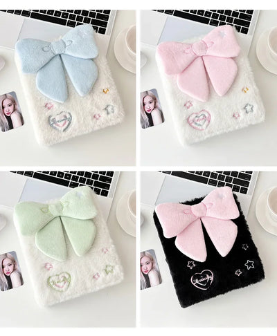 Kawaii A6 Bow Kpop Photocard Binder Collect Book Idol Plush Photo Card Holder Photocards Album