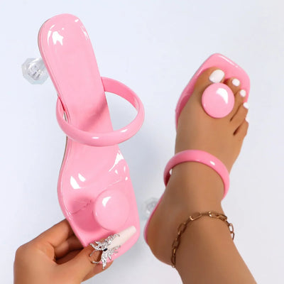 Women Slippers Outdoor Luxury Party Shoes Women 2025 New Summer High Heels Sandals Designer Slippers High Heels Slides Women
