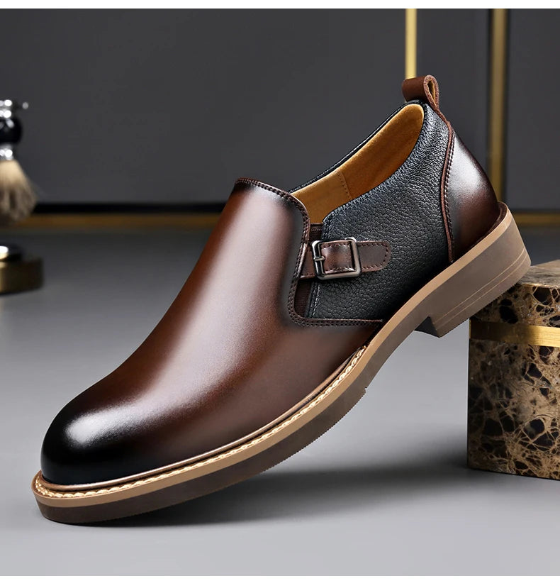 Men's Business Dress Leather Shoes Men's Soft-soled Leather One-pedal 2025 New High-end Casual Shoes Dress for Men Sneakers