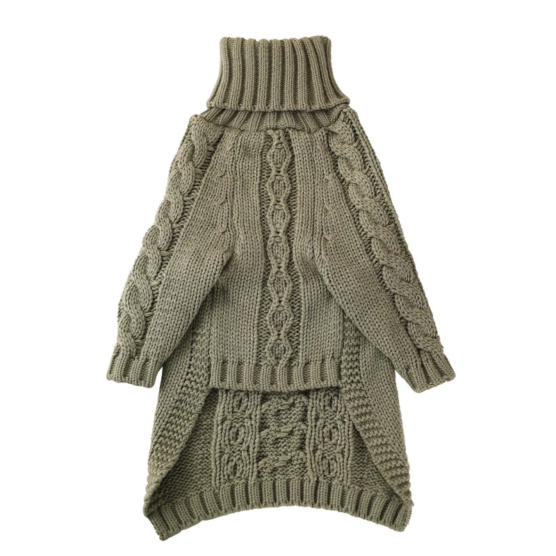 Turtleneck Twist Knitted Sweater for Dogs, Italian Greyhound Whippet, Warm Dog Coat, Dog's Winter Clothing