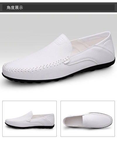 2023 Genuine Leather Mens Loafers Moccasins Shoes Designer Men Casual Handmade Formal Slip on Male Boat Shoes Zapatillas Hombre