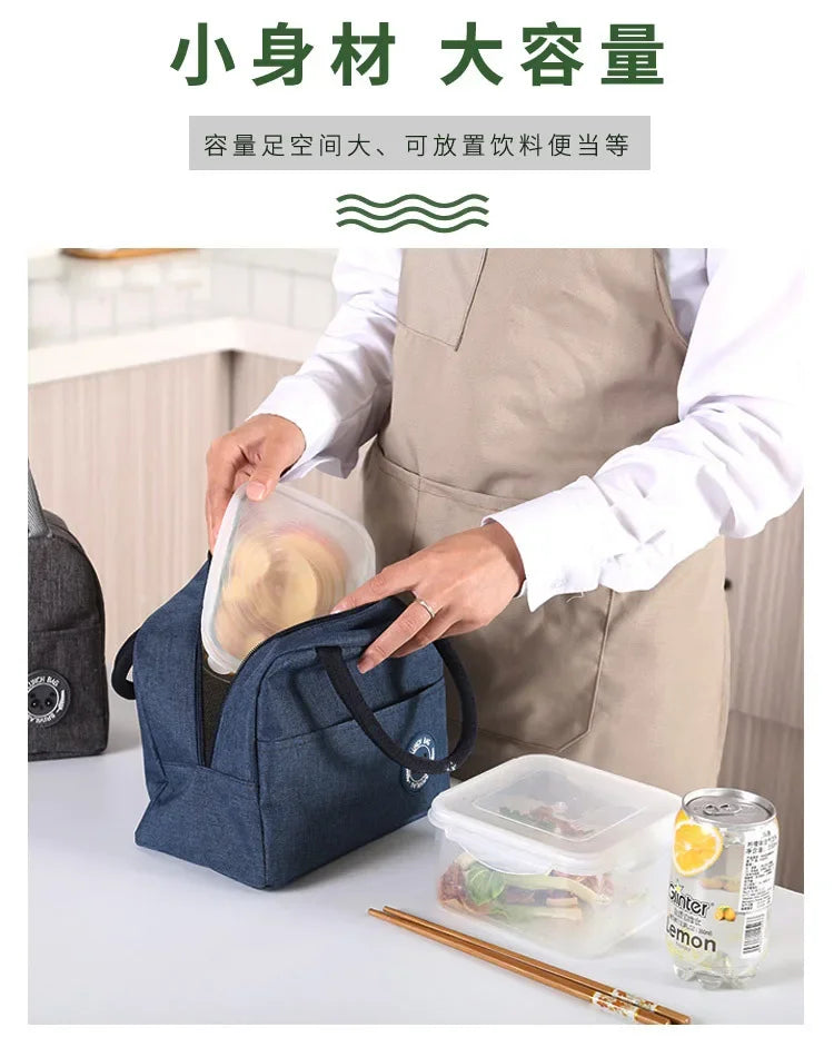 Functional Pattern Cooler Lunch Box Portable Insulated Canvas Lunch Bag Thermal Food Picnic Lunch Bags For Women Kids
