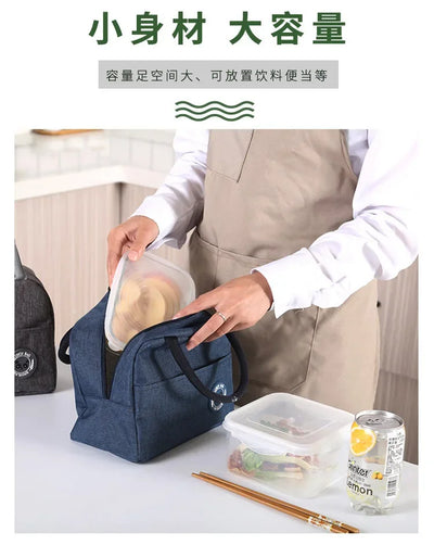 Functional Pattern Cooler Lunch Box Portable Insulated Canvas Lunch Bag Thermal Food Picnic Lunch Bags For Women Kids